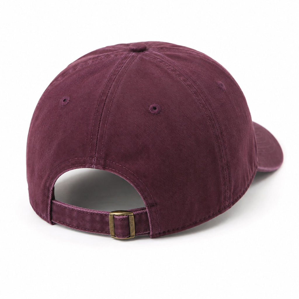 Washed Cotton Baseball Cap Cat Detail Adjustable Dad Hat