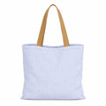 Striped Canvas Tote Bag Colorblock Large Capacity Shoulder Bag