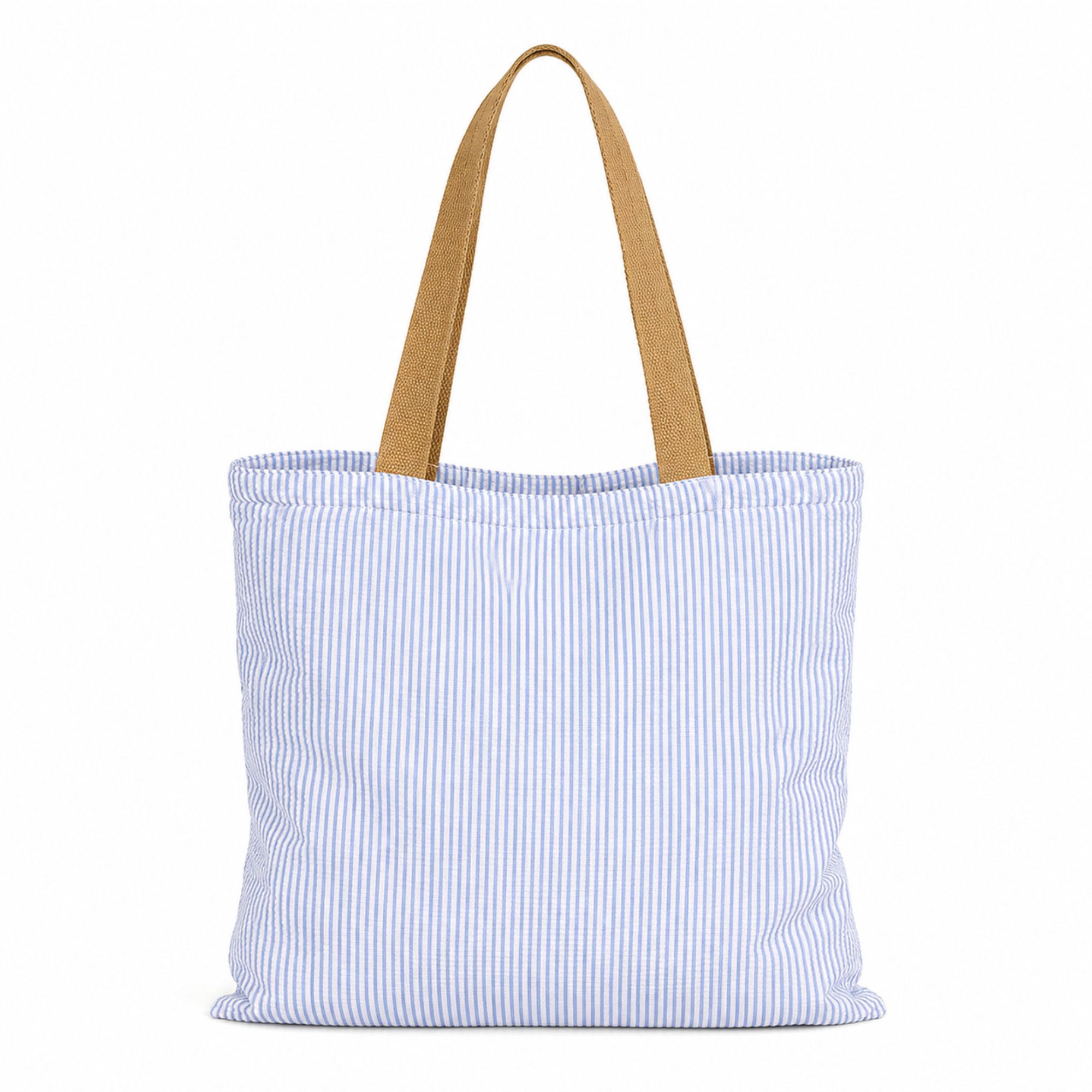 Striped Canvas Tote Bag Colorblock Large Capacity Shoulder Bag