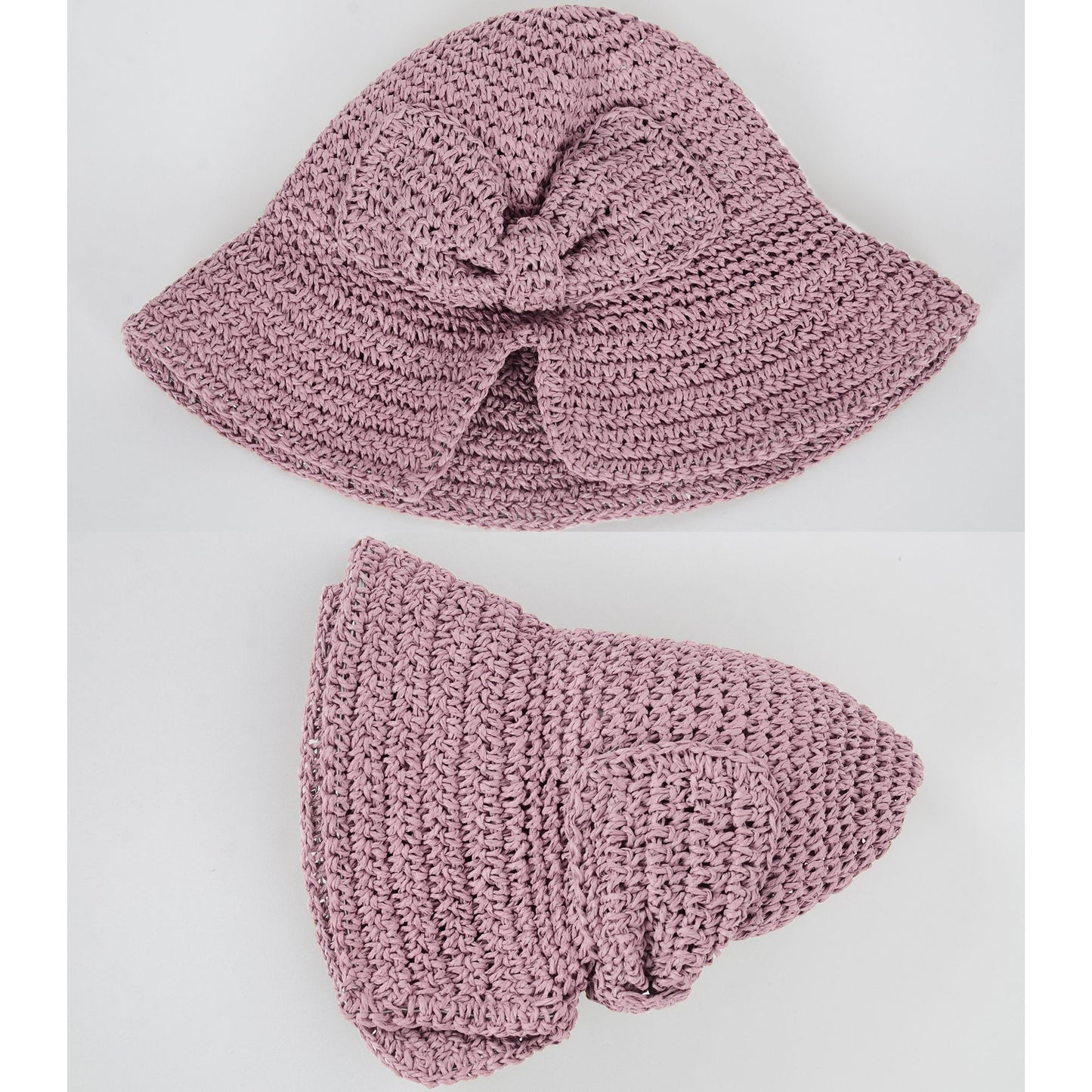 Anna-Kaci Crochet Raffia Sun Hat with Wide Brim and Bow Detail Foldable Summer Beach Hat for Stylish Sun Protection