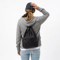 Drawstring Backpack with Front Zip Pocket Lightweight Casual Cinch Bag