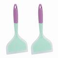 2-Piece Silicone Bench Scraper Set with Flexible Edge and Hanging Handles