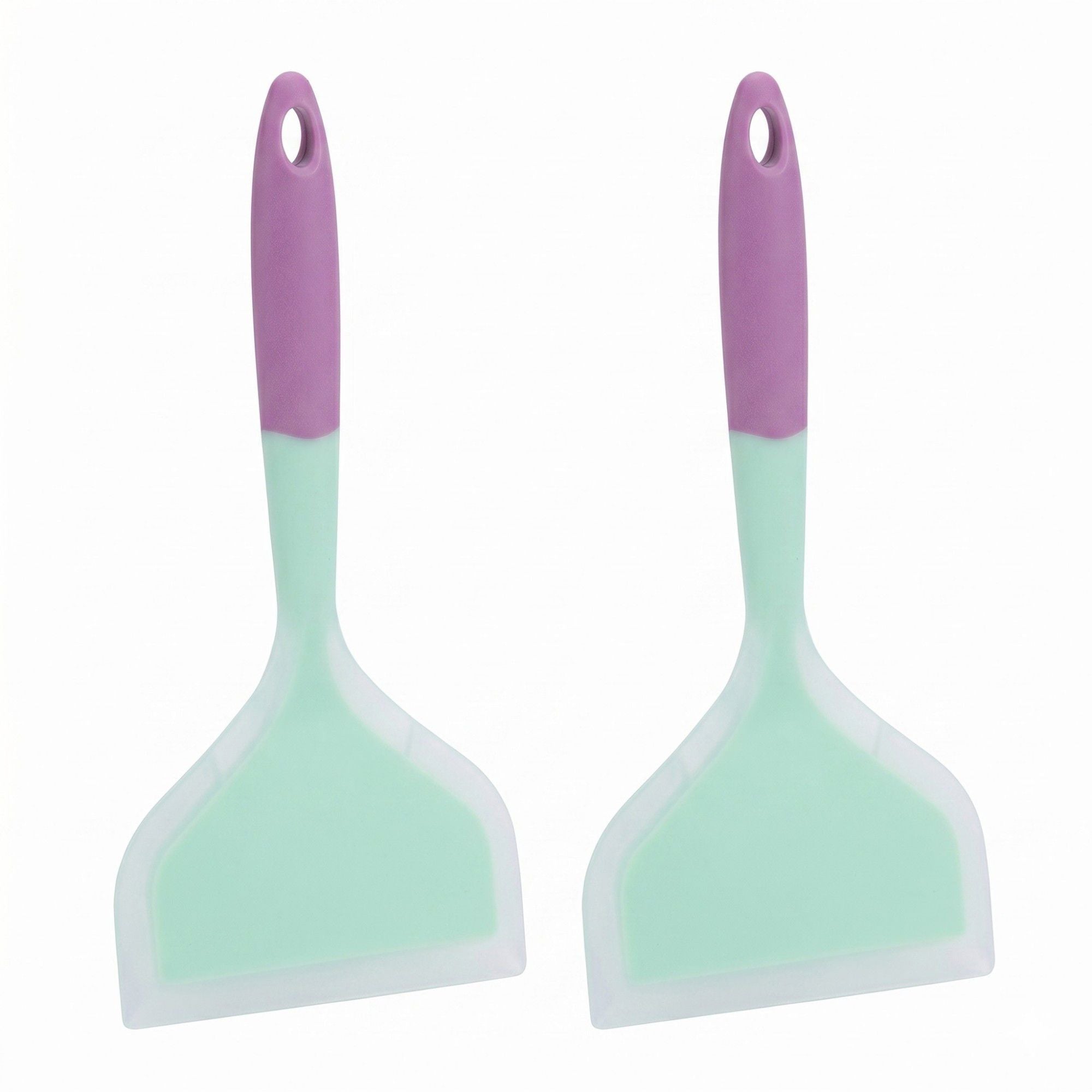 2-Piece Silicone Bench Scraper Set with Flexible Edge and Hanging Handles