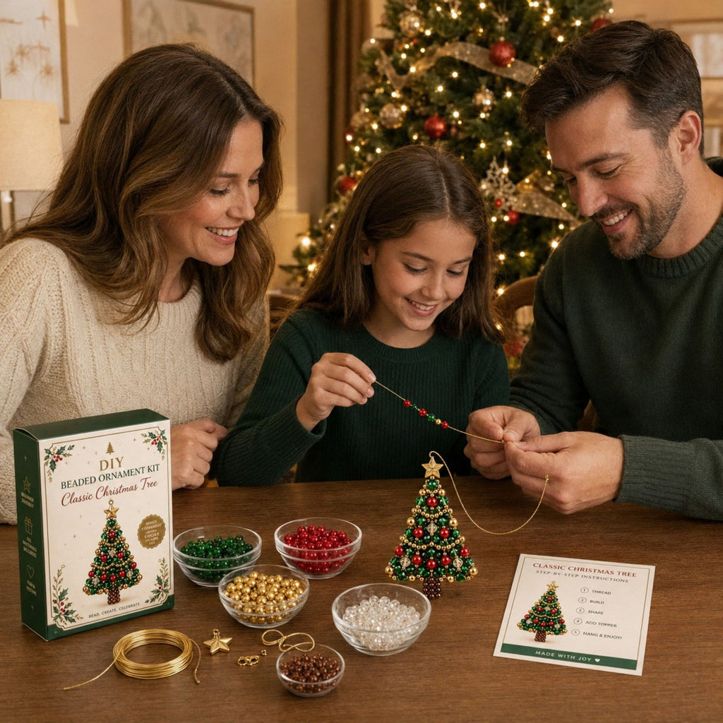 DIY Christmas Tree Beaded Ornament Decor