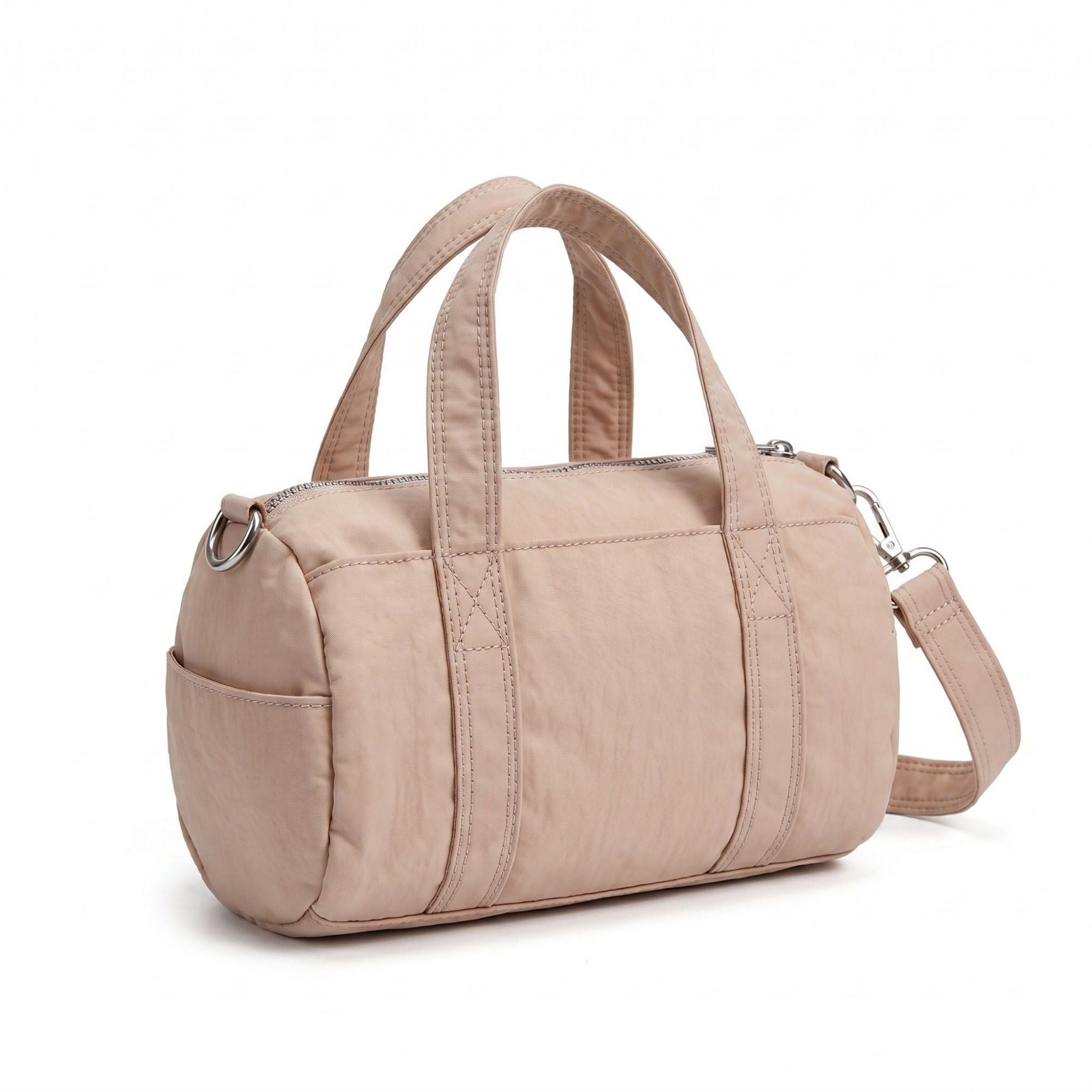 Mini Barrel Satchel Bag with Detachable Crossbody Strap