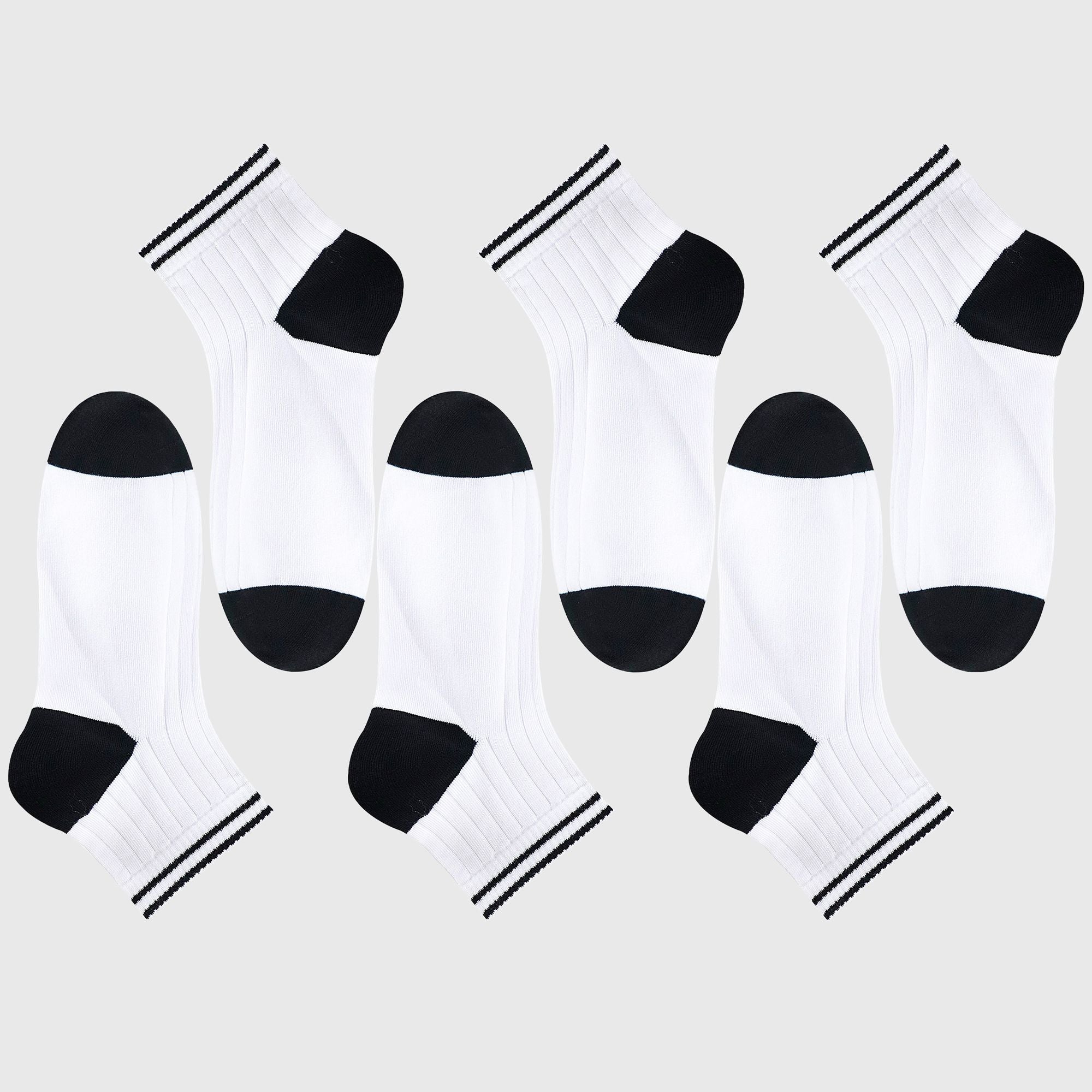 Anna-Kaci Men's 6pk Striped Casual Breathable Cotton Ankle Socks