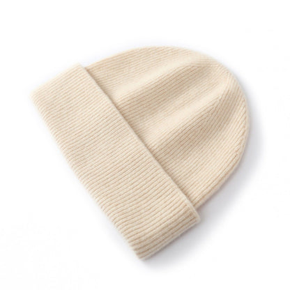 Anna-Kaci Women's Ribbed Wool Knit Beanie Hat with Folded Cuff