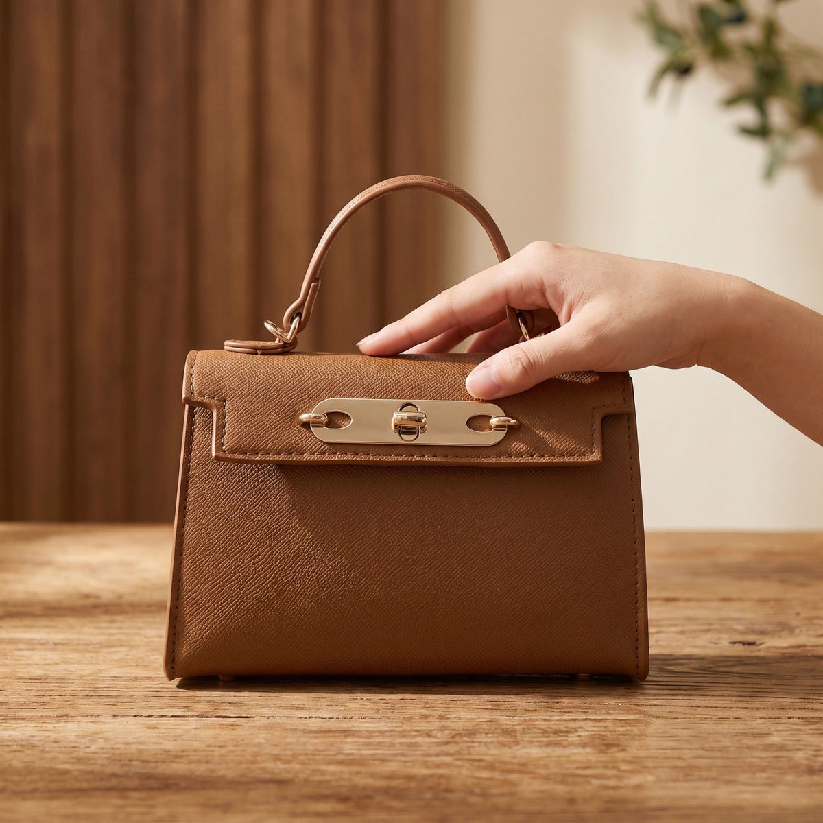 Mini Top Handle Satchel with Turn Lock