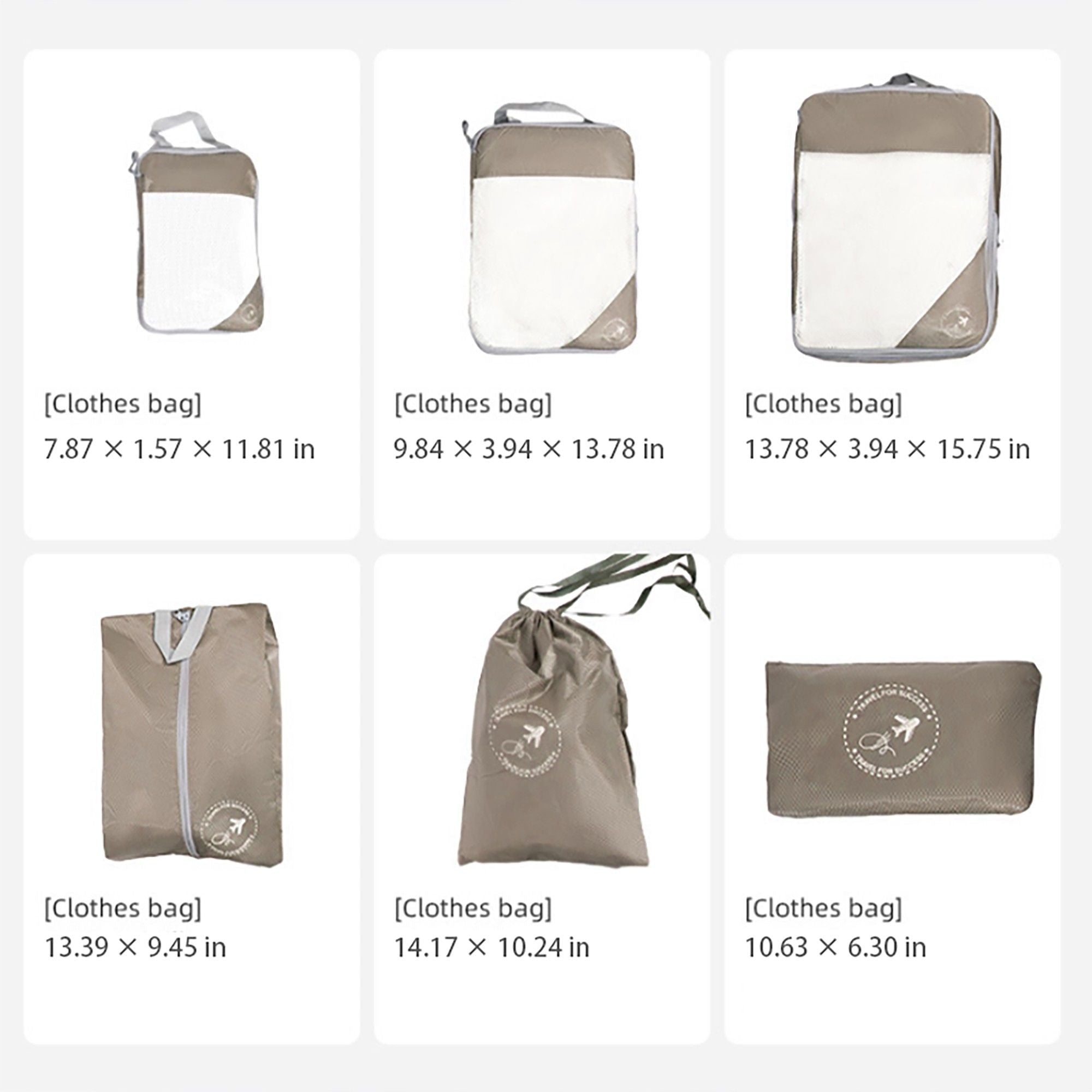 Travel Packing Cube Set with Mesh Panel Zipper Storage Bags Lightweight Organizer Luggage Set Multi Size