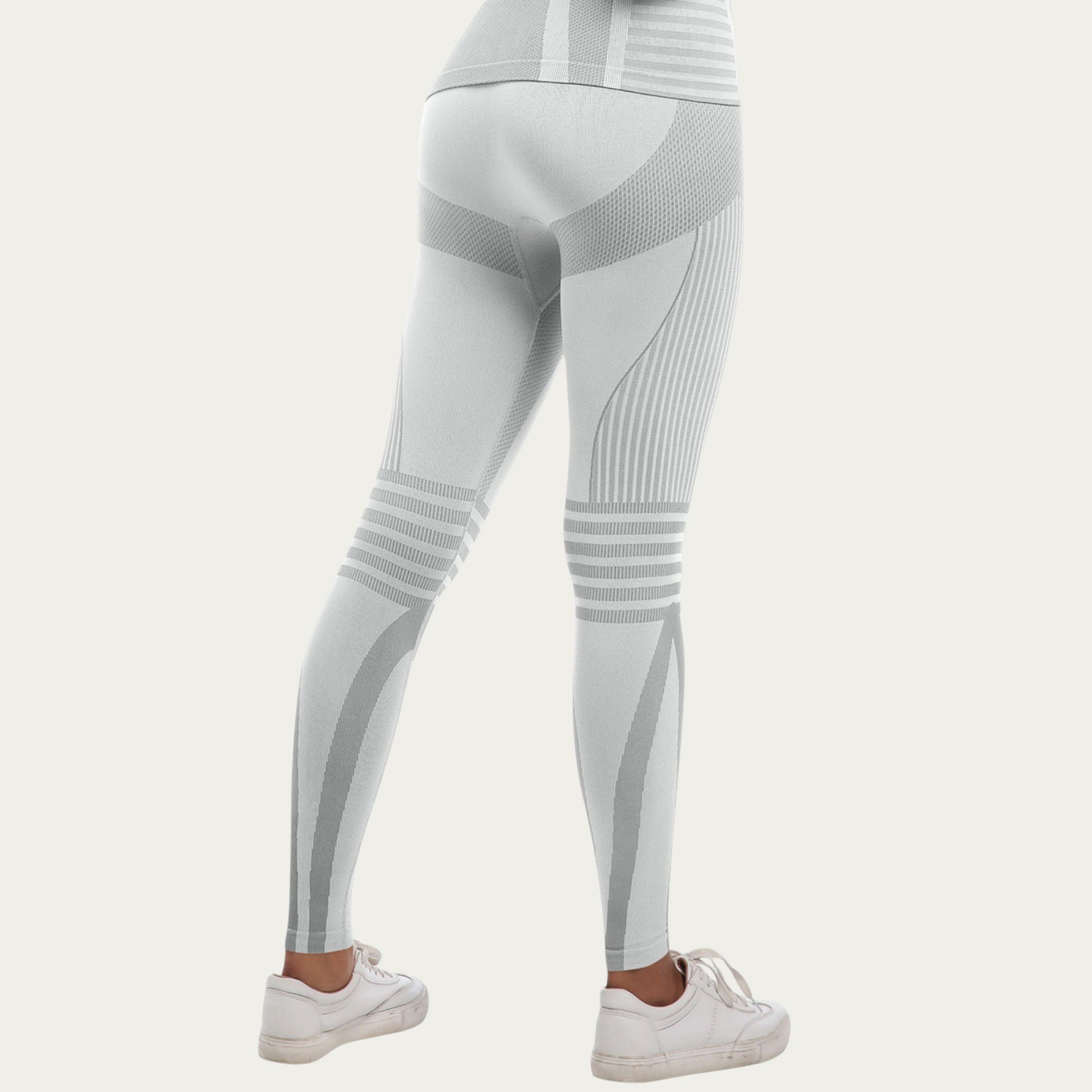 Anna-Kaci Active Women's Seamless High Waist Ribbed Leggings with Sculpting Contour Panels and Compression Fit