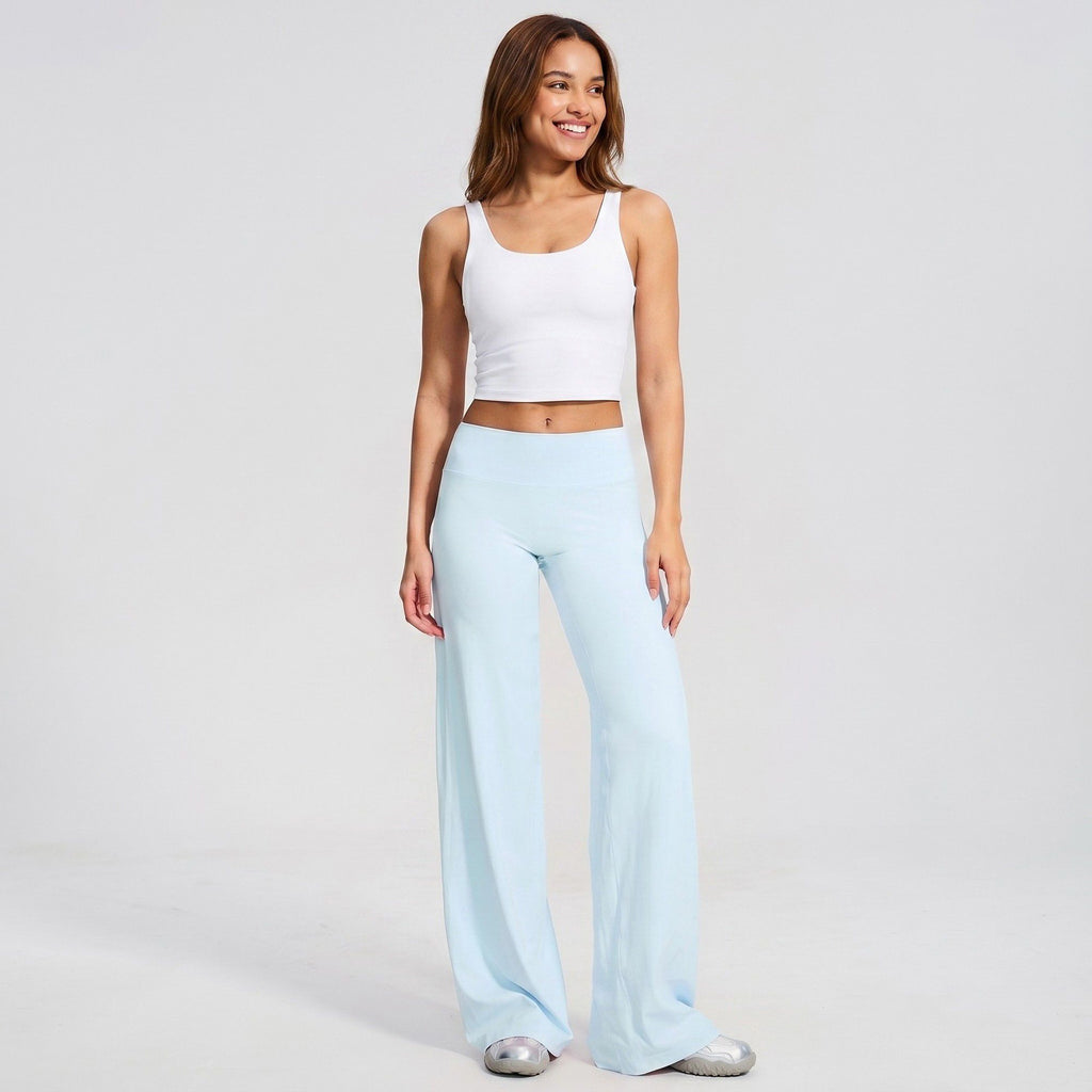 High Waisted Wide Leg Yoga Pants Loose Fit Workout Lounge Pants