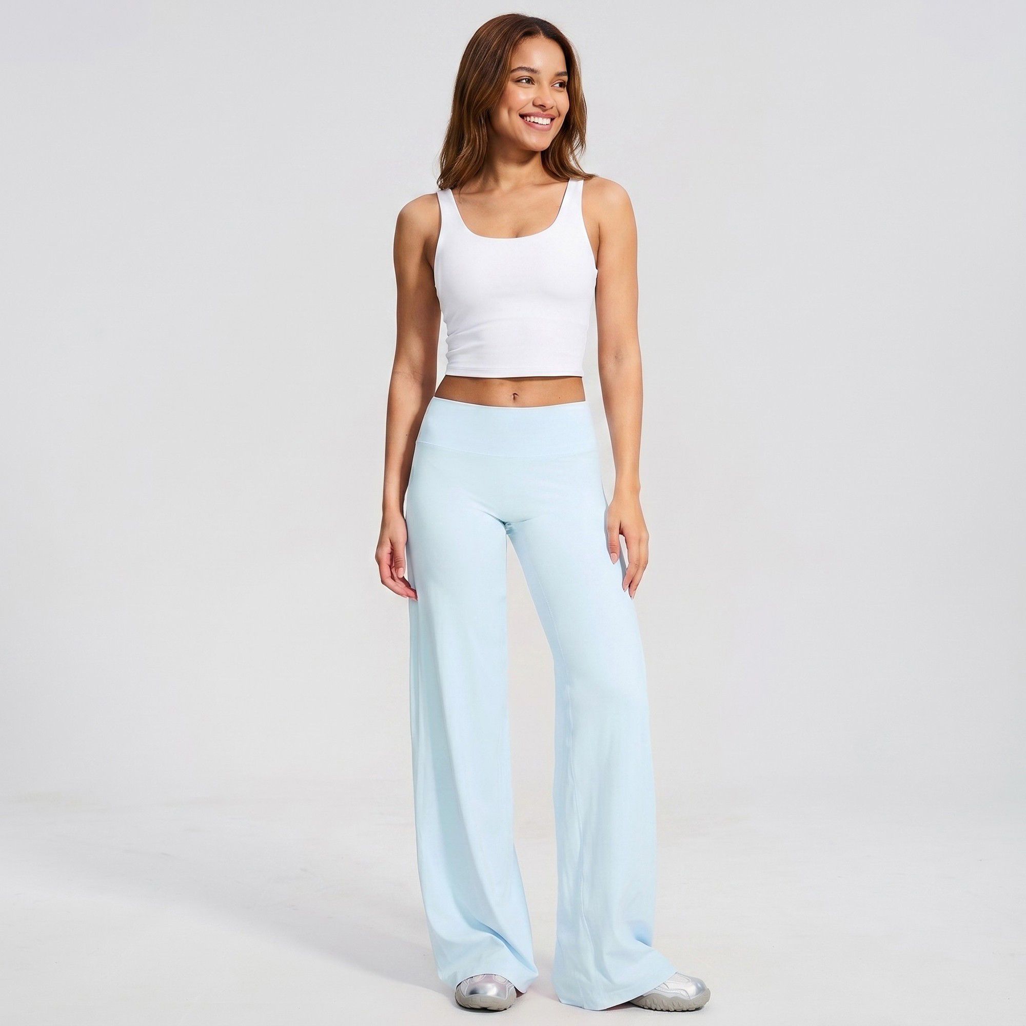 High Waisted Wide Leg Yoga Pants Loose Fit Workout Lounge Pants