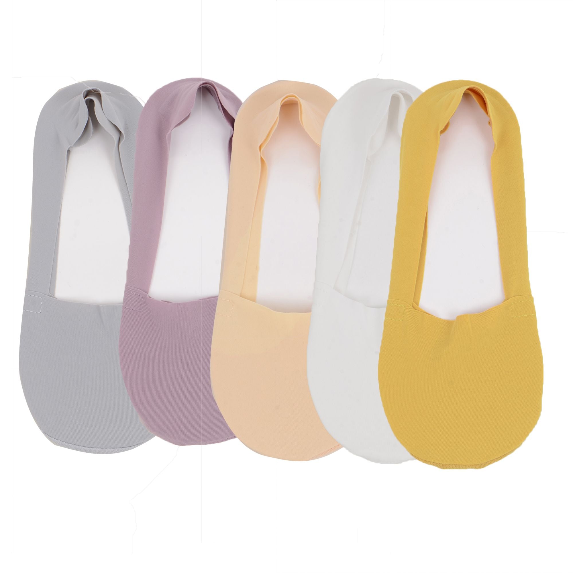 Anna-Kaci 5 Pairs Women Ice Silk Low Cut Liner Socks Deep Cut Design Anti-Slip Cotton Sole Breathable Invisible Socks for Flats