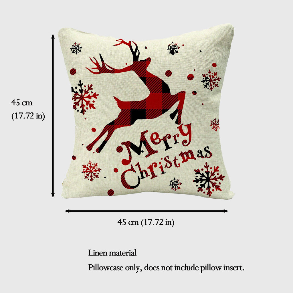 Anna-Kaci Christmas Gingham Throw Comfortable Pillow Cover 18x18in