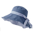 Foldable Wide Brim Sun Hat with Bow Tie