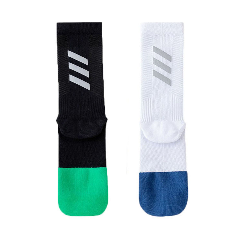 Anna-Kaci Women's Reflective Compression Sports Socks with Breathable Fabric and Night Visibility Design 2-Pack