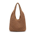 Woven Crochet Hobo Bag with Integrated Strap Slouchy Shoulder Handbag Lightweight Large Capacity Tote