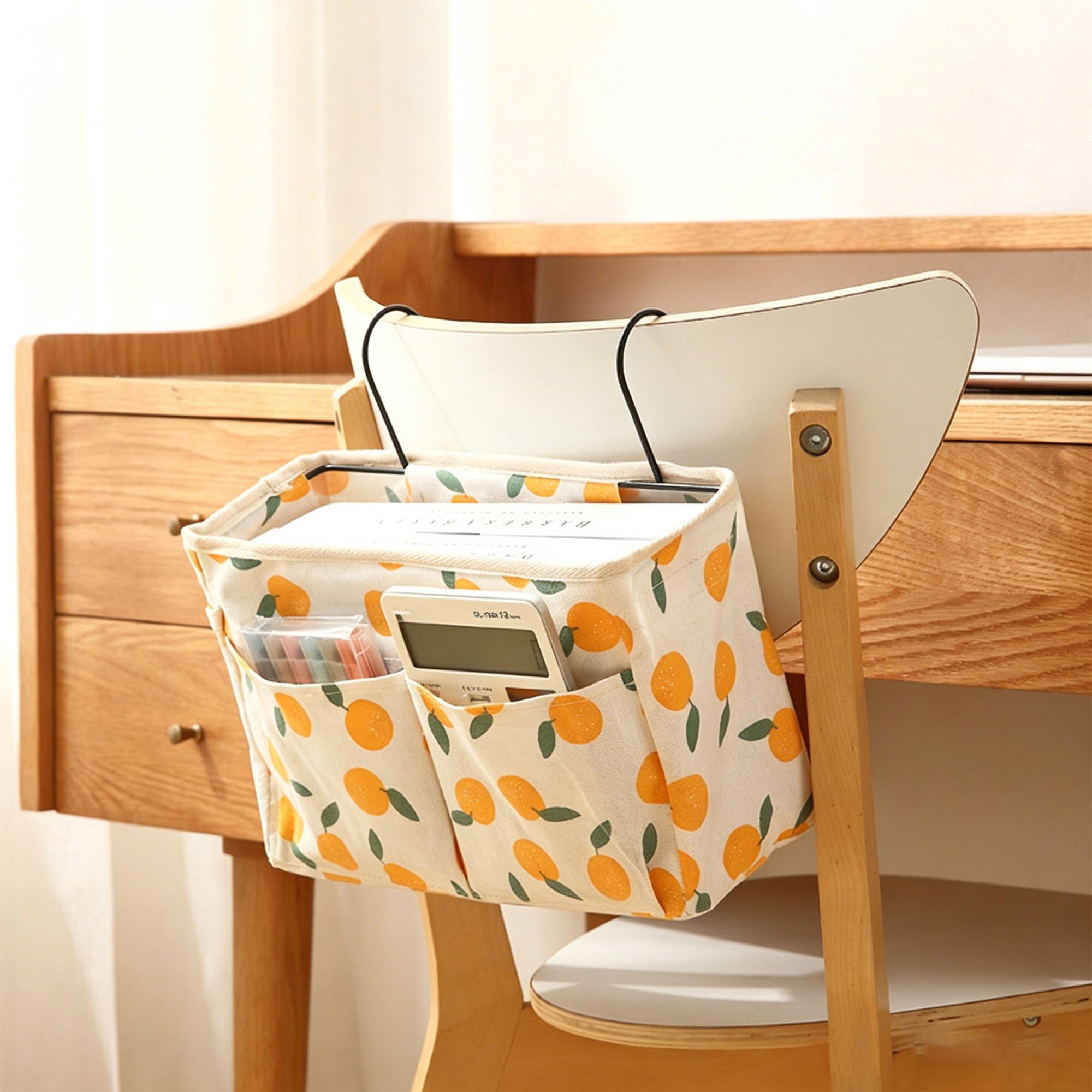Bedside Hanging Storage Organizer with Multiple Pockets Desk Side Storage Caddy for Dorm Bedroom