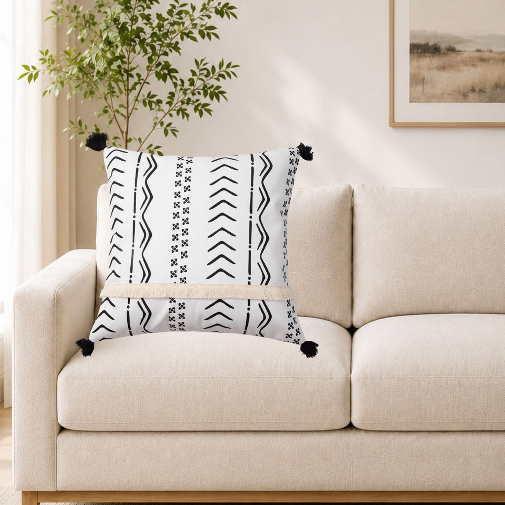 Cotton Throw Pillow 17.7*17.7 in Square Decorative Cushion for Living Room Bedroom