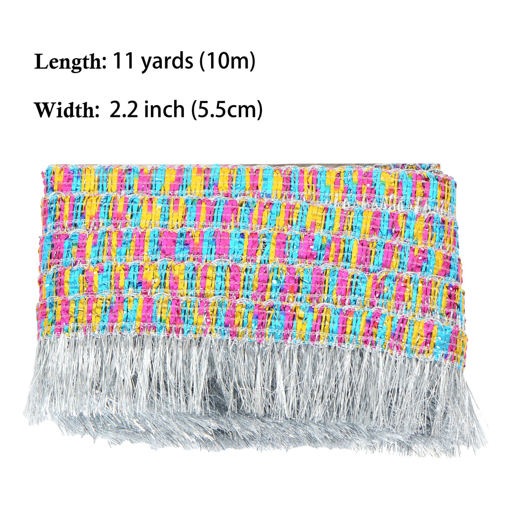 Fringe Tassel Lace Trim, 11 Yards 2.2 inch Wide, Sewing Trim for DIY Craft Garment Curtain Lamp Shade Tablecloth Stage Decoration