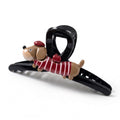 3pc Dachshund Dog Hair Claw Clip Set Striped Puppy Hair Accessories