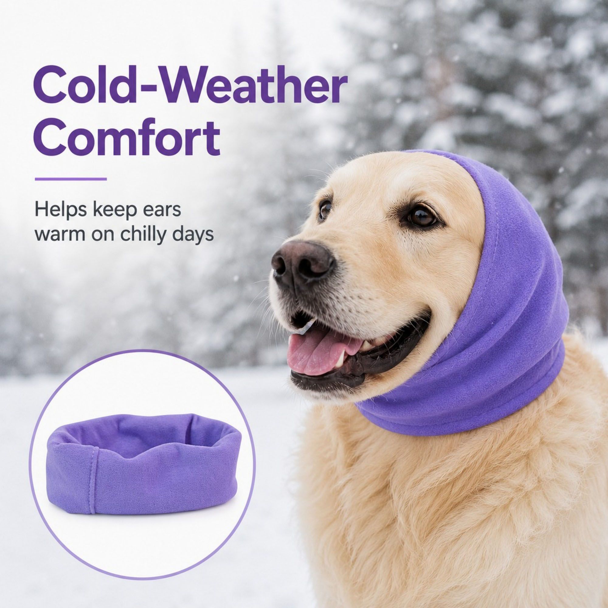 Pet Cat and Dog Ear Cover Soft Stretchy Snood for Grooming, Noise Reduction and Cold Weather