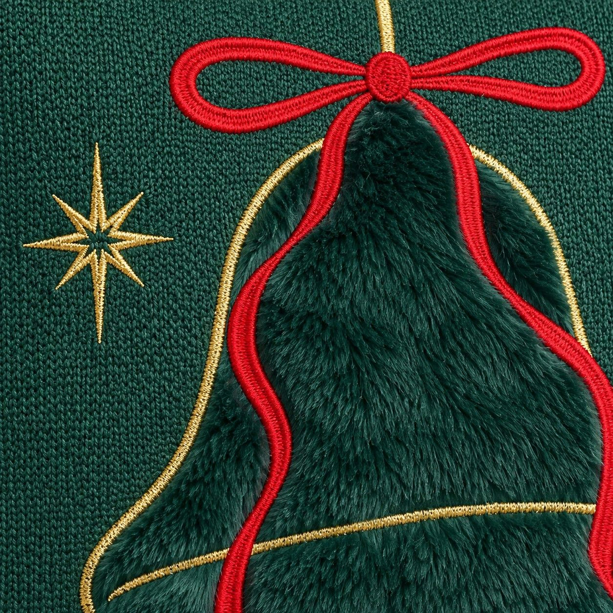 Christmas Embroidered Plush Throw Pillow Cover 18 x 18 Inch 1 Pack