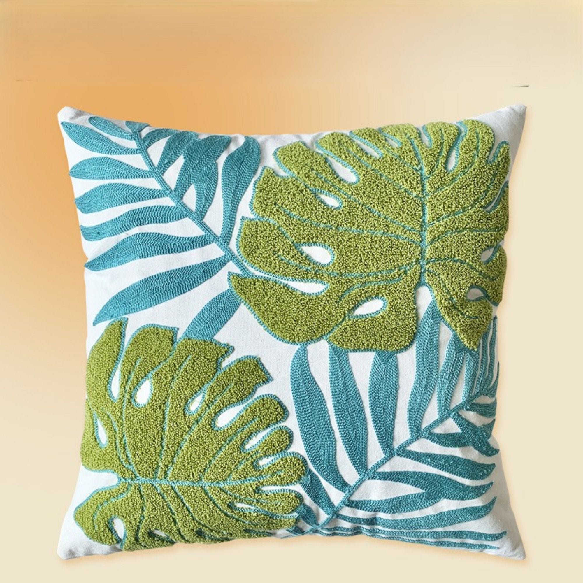 Canvas Throw Pillow 17.7*17.7 in Mixed Leaf Towel Design