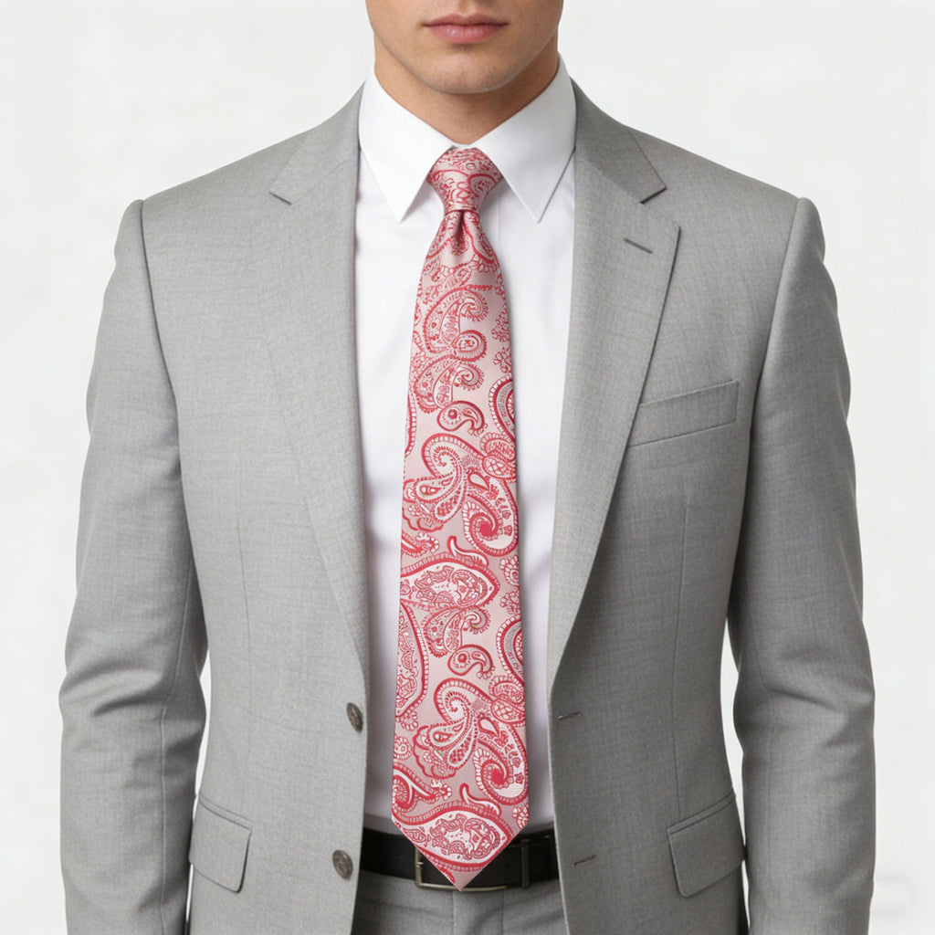 Anna-Kaci Men's Paisley Polyester Filament Tie - Formal/Casual Necktie for Weddings, Events & Stylish Daily Wear