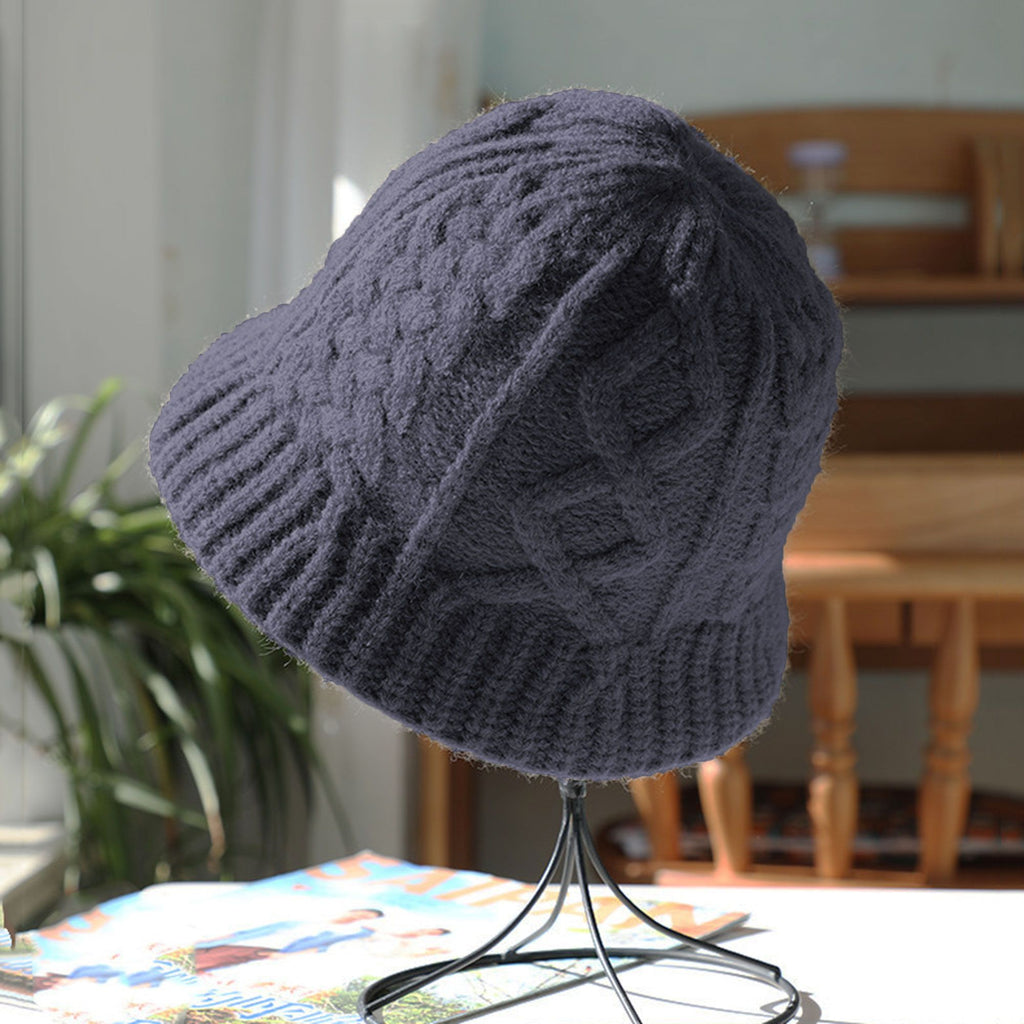 Anna-Kaci Women's Cable-Knit Bucket Hat - Soft Winter Hat for Casual Daily Wear