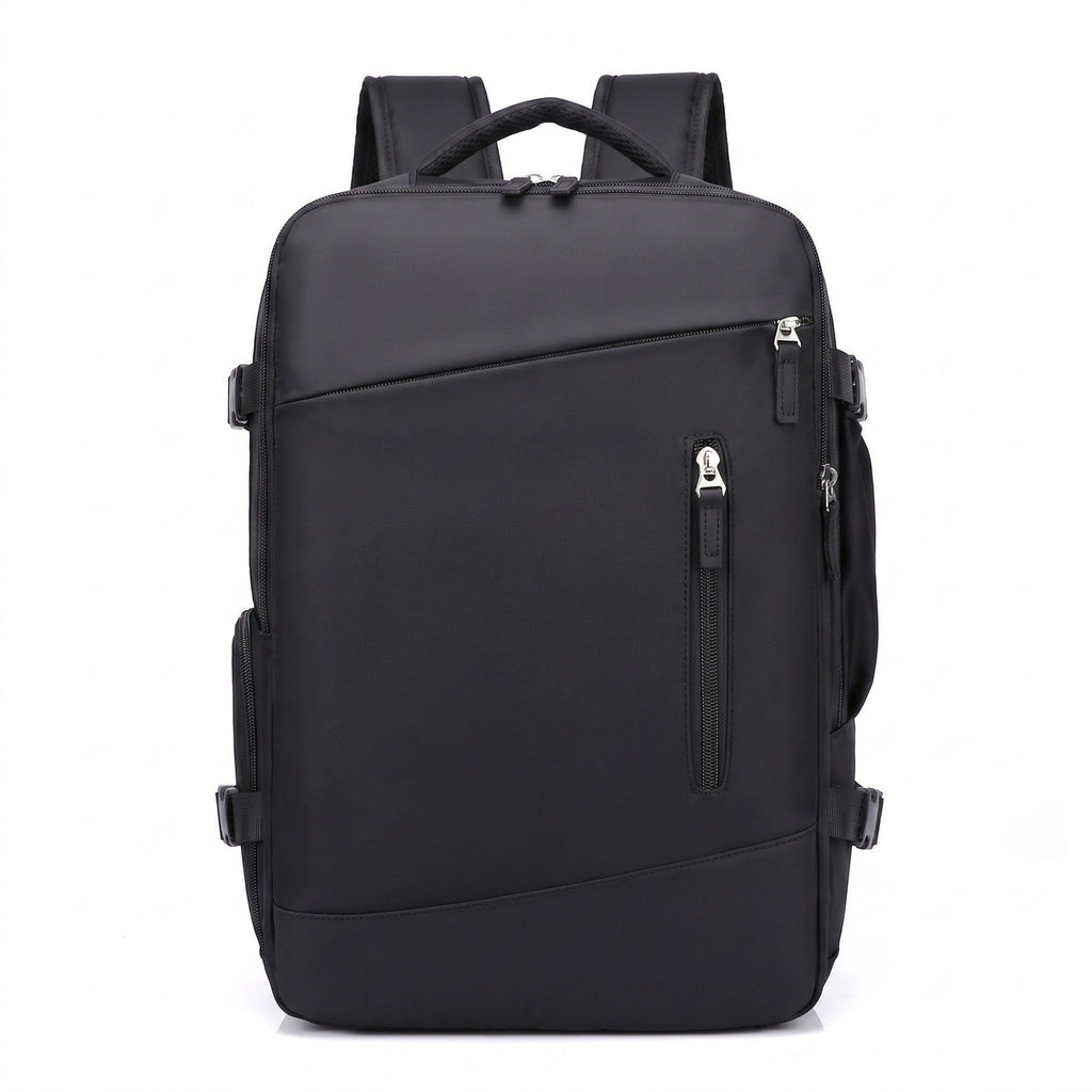 Multi-Compartment Travel Backpack with Padded Straps, Side Pockets and Compression Buckles
