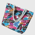 Anna-Kaci Women's Tropical Leaf Print Canvas Tote Bag - Large Capacity Shoulder Bag