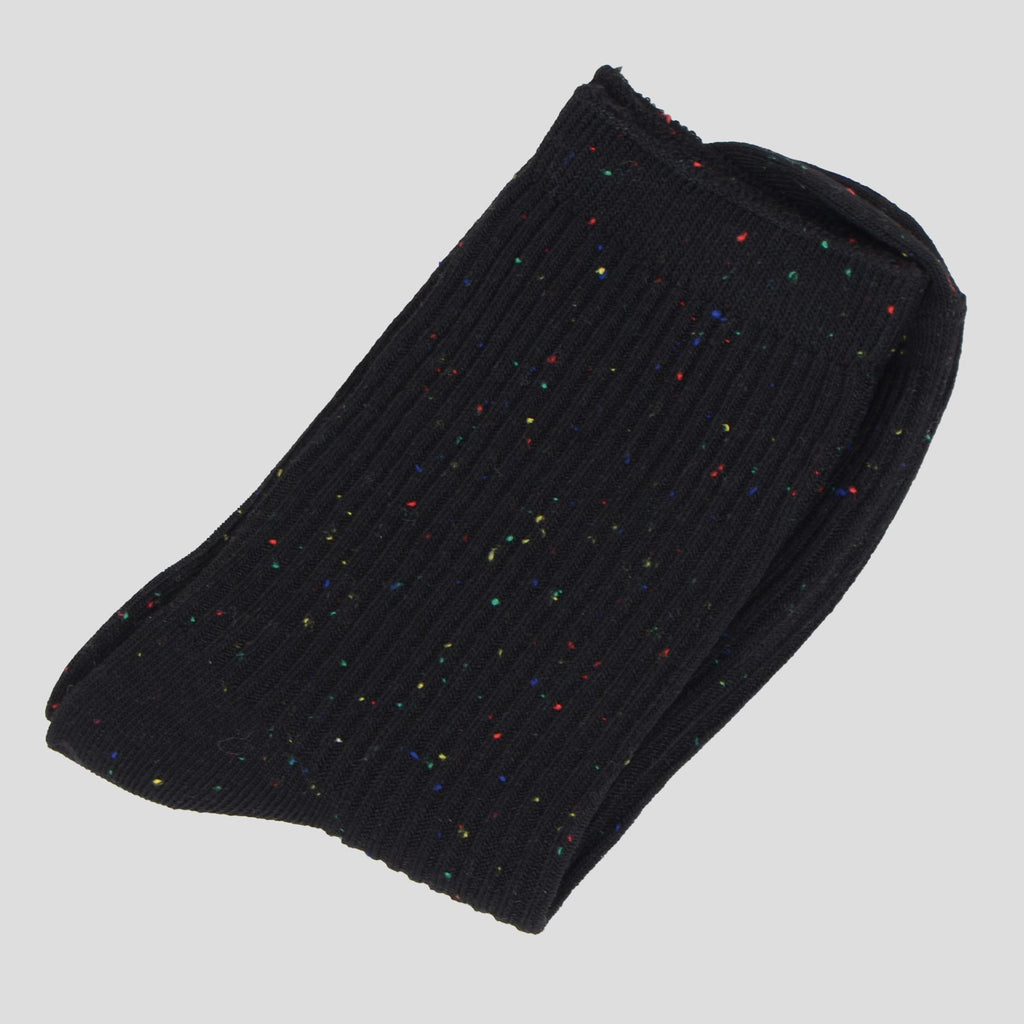 Anna-Kaci Women's Chic Style Solid Speckled Crew Socks Non Slip Cotton for Casual 2 Pairs 4 Season