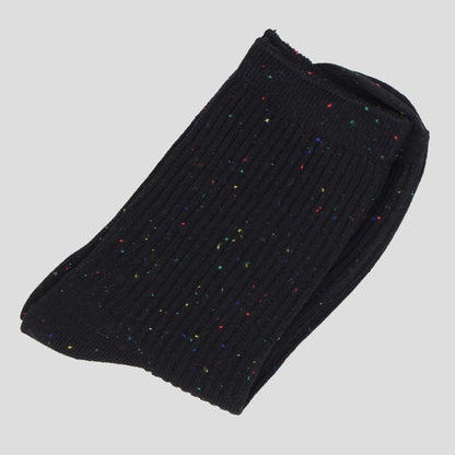 Anna-Kaci Women's Chic Style Solid Speckled Crew Socks Non Slip Cotton for Casual 2 Pairs 4 Season