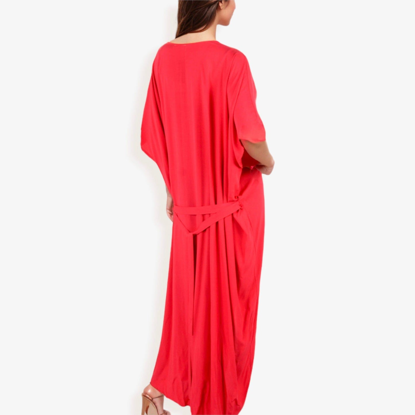 Flowy Kimono Cover-Up with Waist Tie and Open Front
