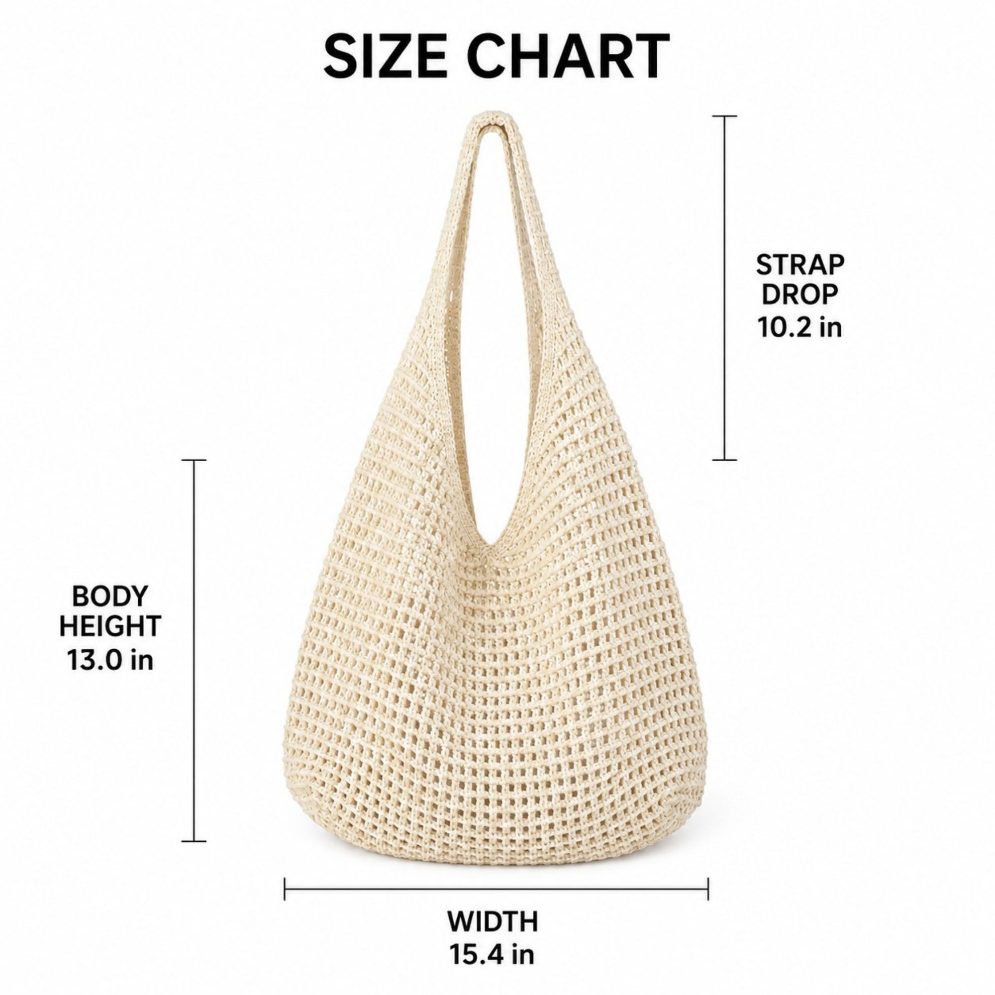 Crochet Tote Bag Red Open Knit Shoulder Bag Large Capacity Hobo Purse