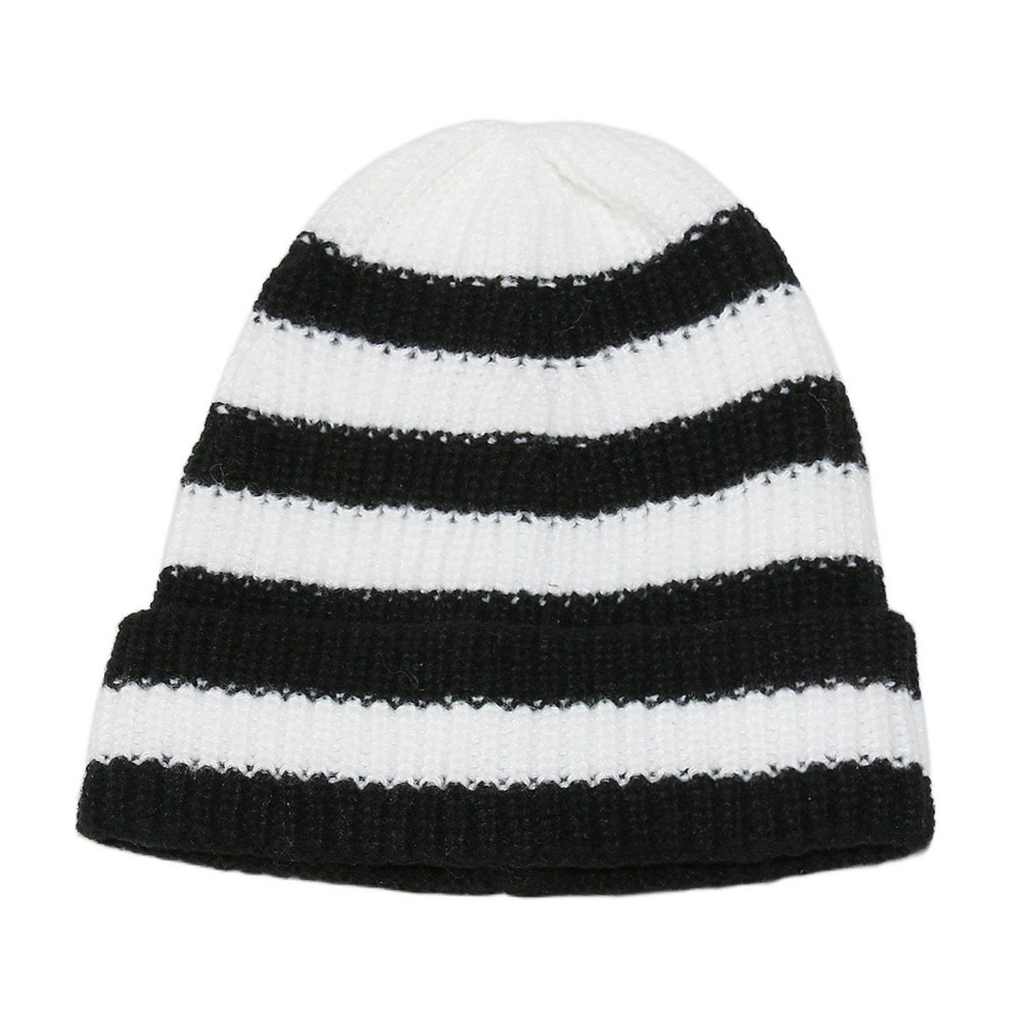 Anna-Kaci Unisex Striped Knit Beanie Hat Cuffed Warm Winter Cap