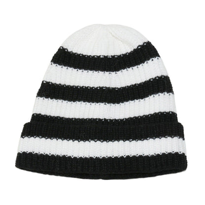 Anna-Kaci Unisex Striped Knit Beanie Hat Cuffed Warm Winter Cap