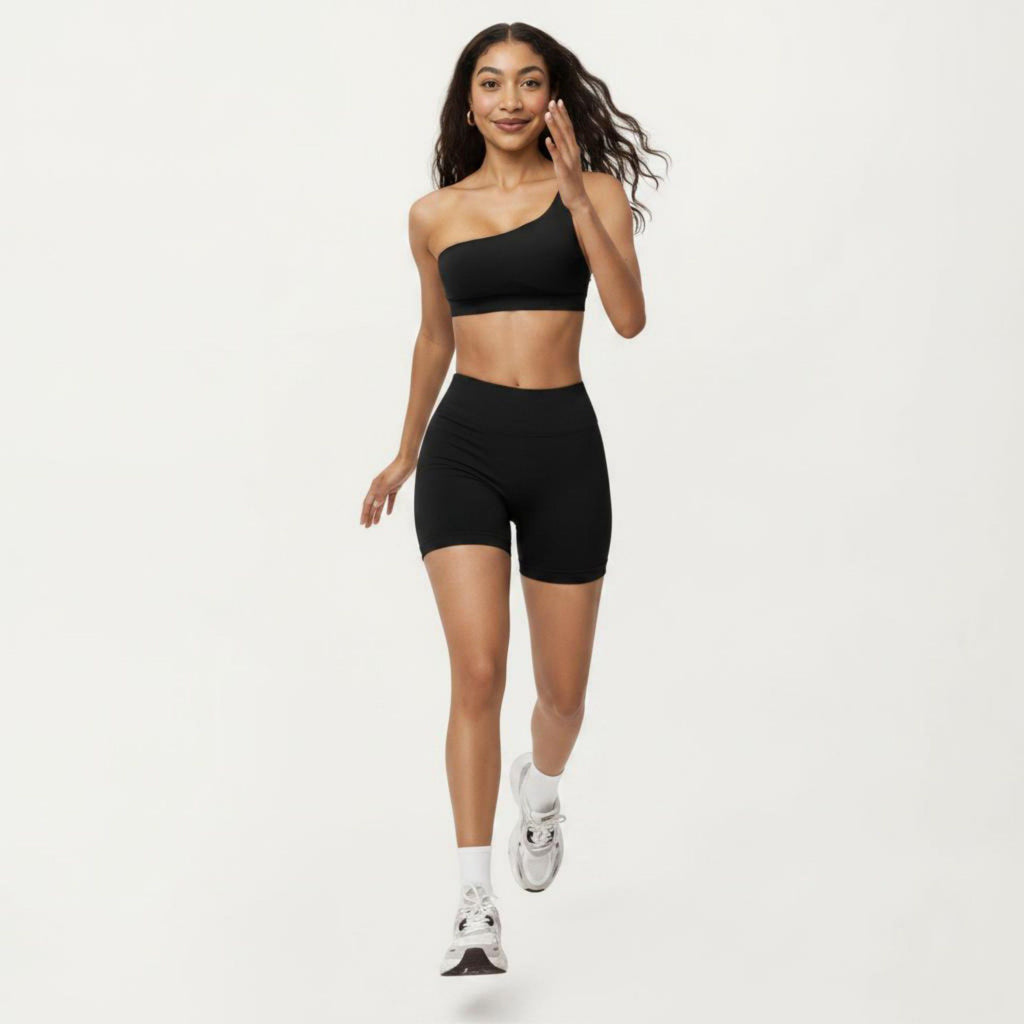 Anna-Kaci Active Women's One Shoulder Sports Bra with Asymmetric Strap and Smooth Stretch Fit
