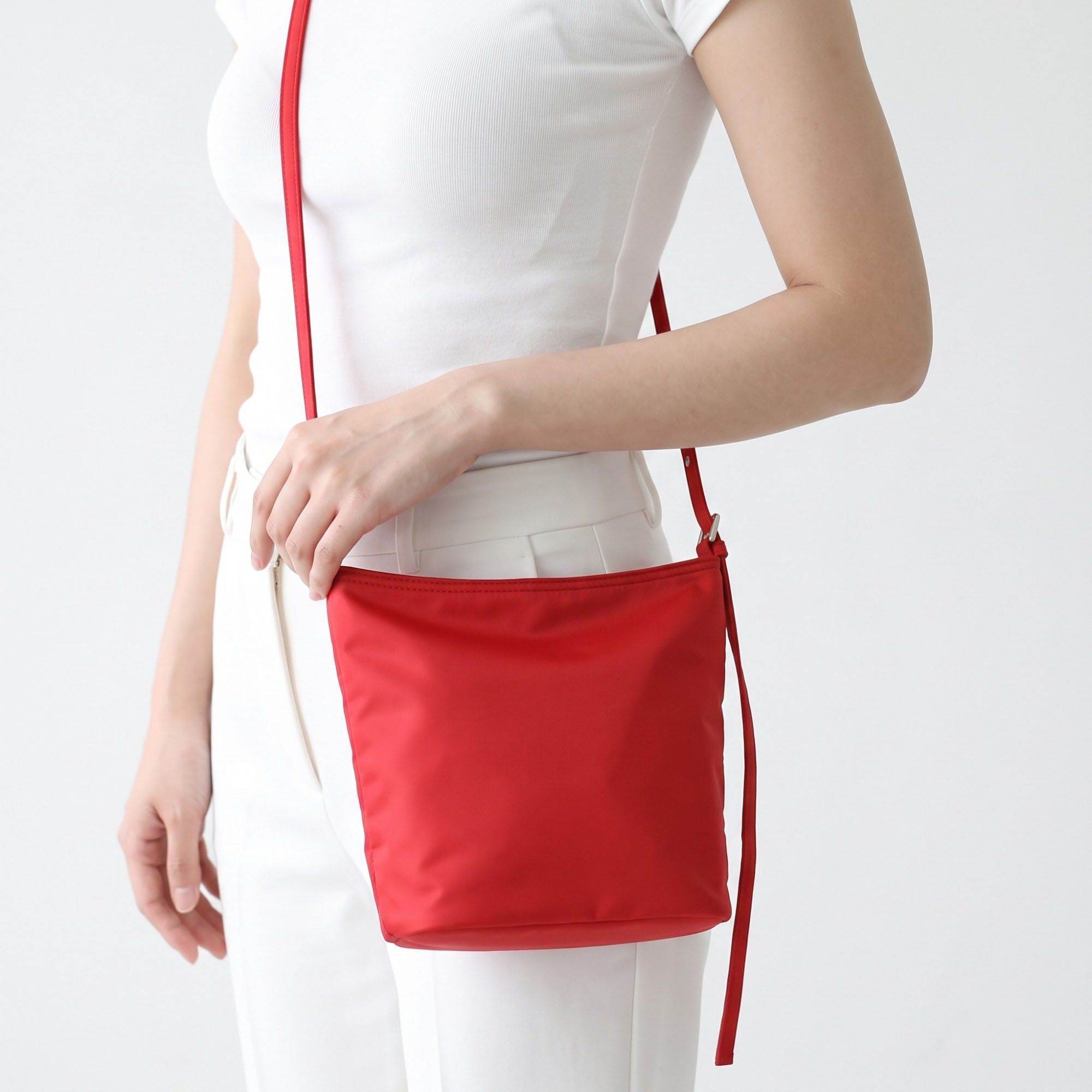 Bucket Shoulder Bag with Adjustable Crossbody Strap 9.5x8.5x4.5in