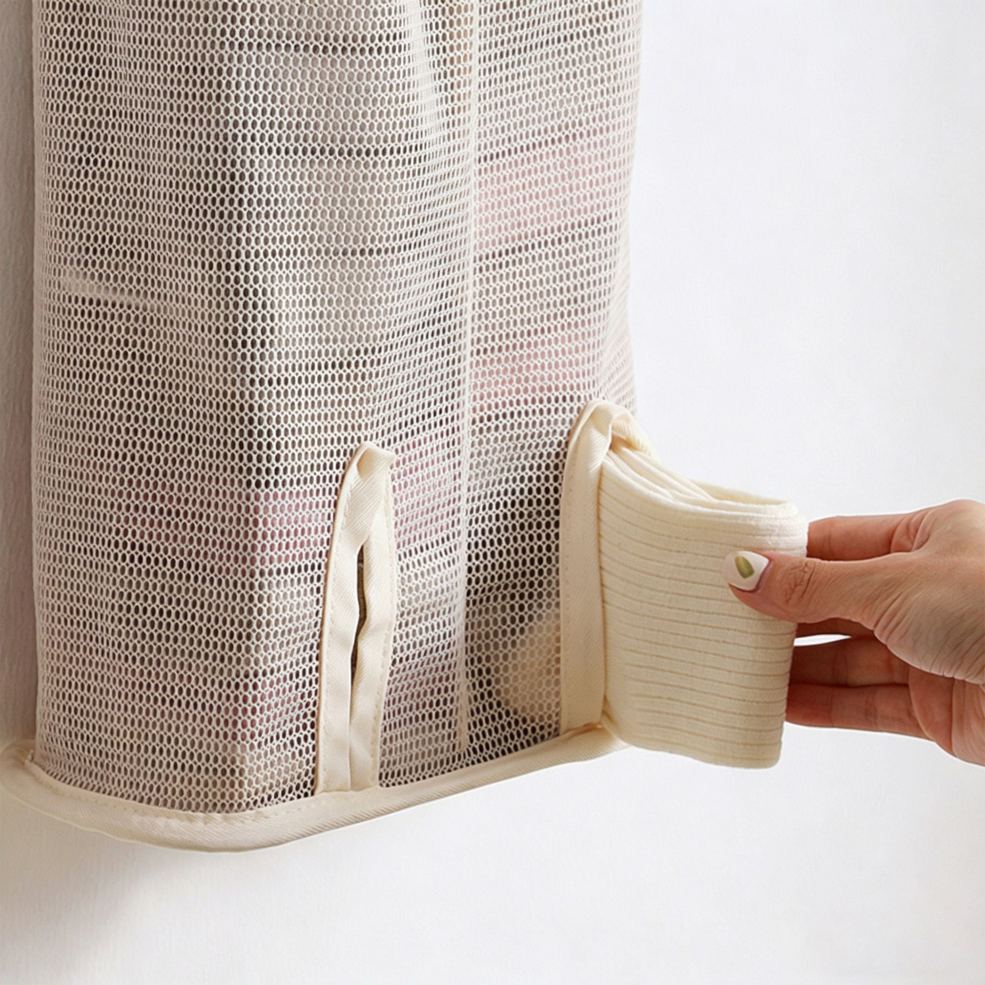 2 Pack Hanging Storage Bags Vertical Organizer Socks Storage for Closet Door Wall Space Saving