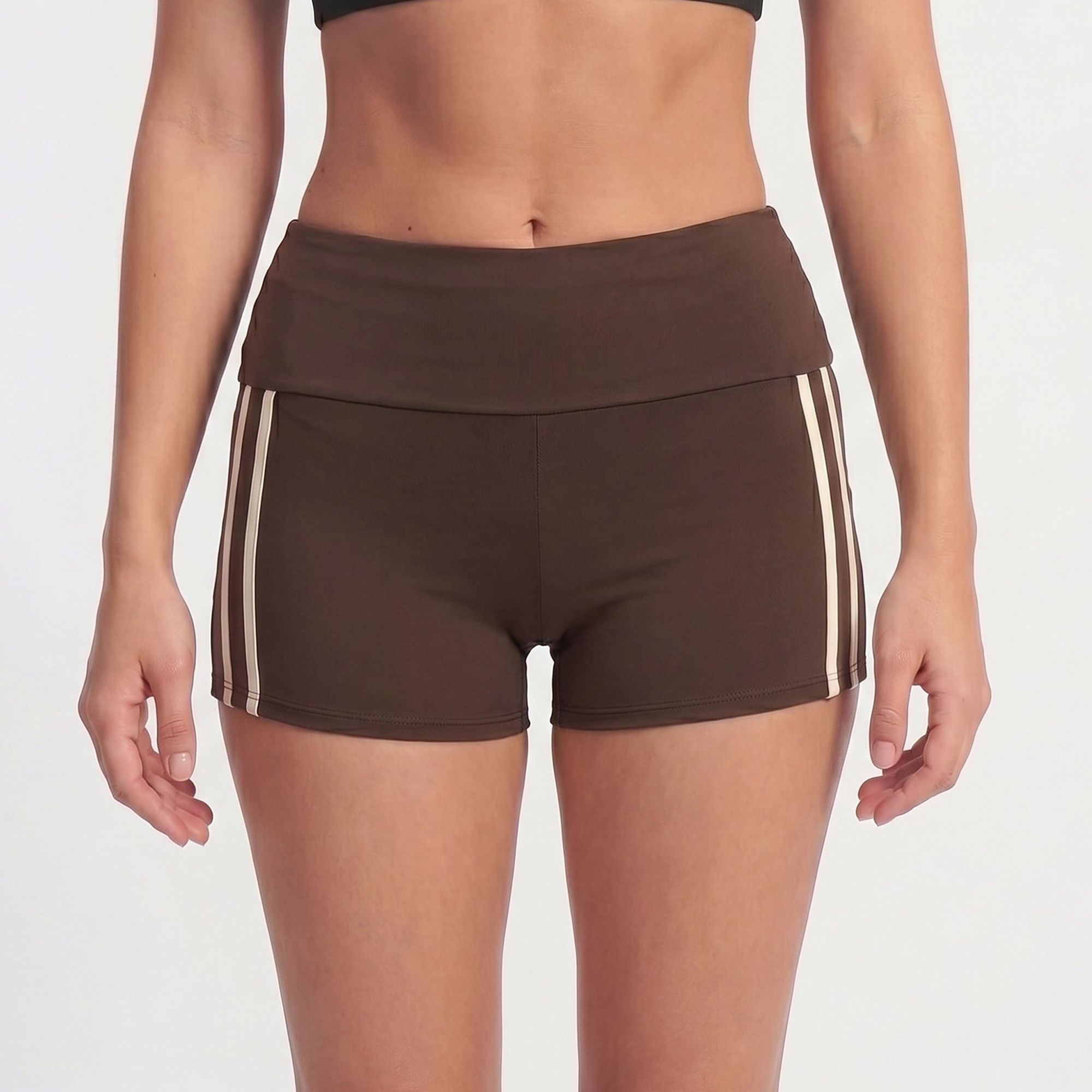 High Waisted Side Stripe Yoga Shorts Butt Lifting Workout Shorts