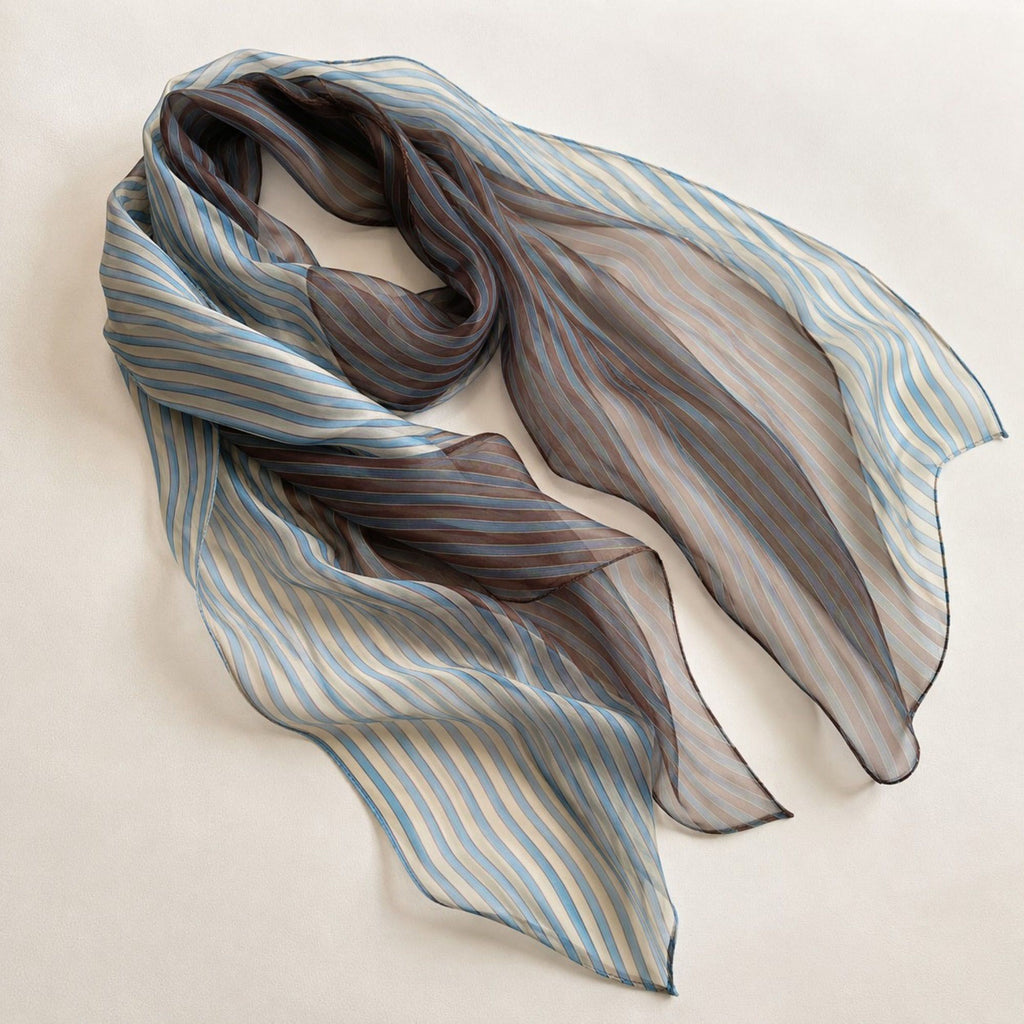 Lightweight Striped Sheer Long Scarf