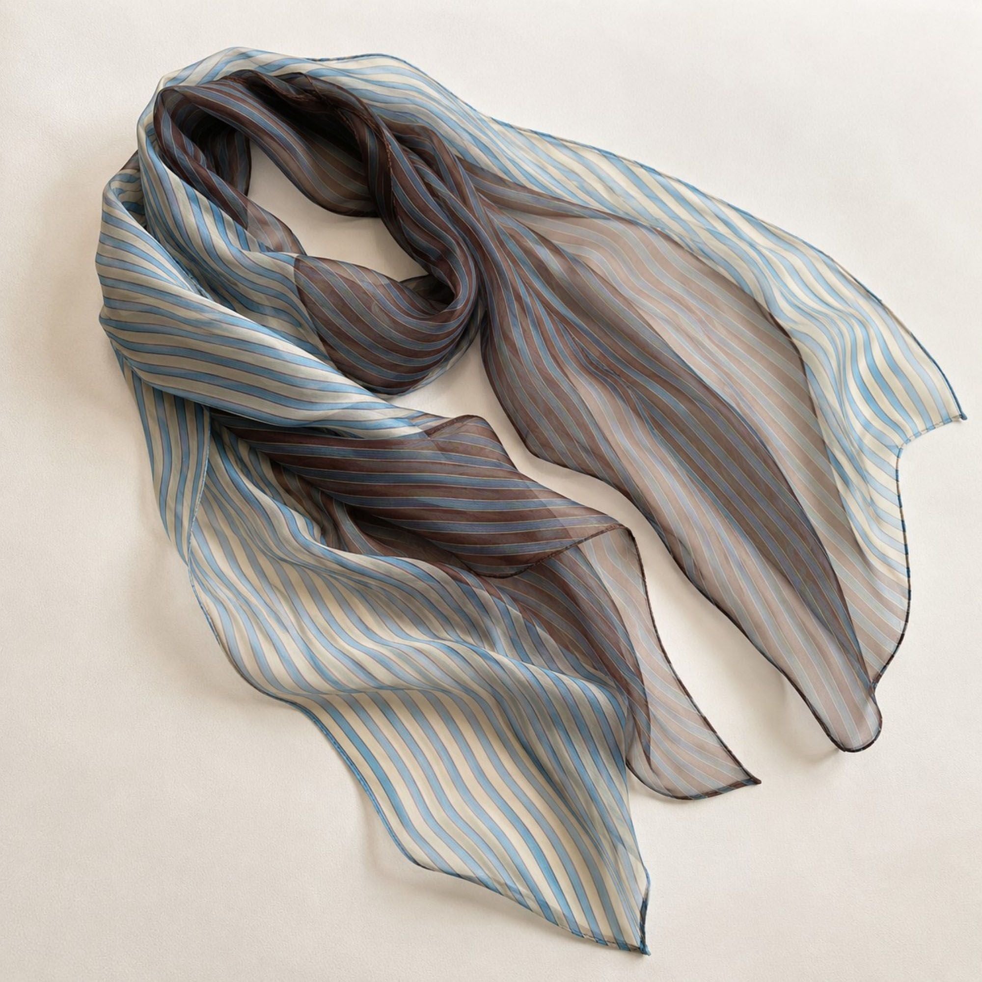 Lightweight Striped Sheer Long Scarf