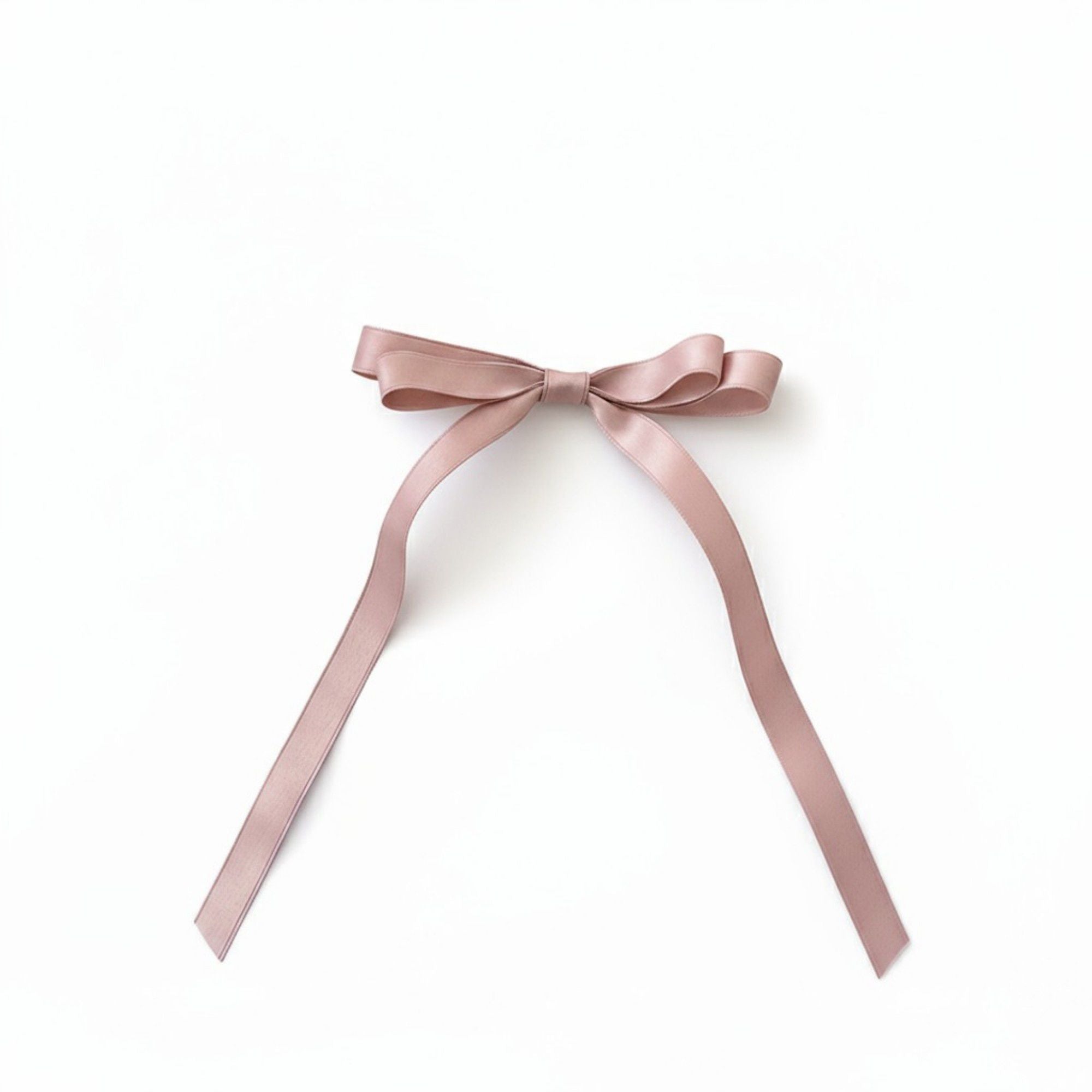 Long Ribbon Bow Hair Clip with Sleek Streamer Tails and Elegant Minimalist Design
