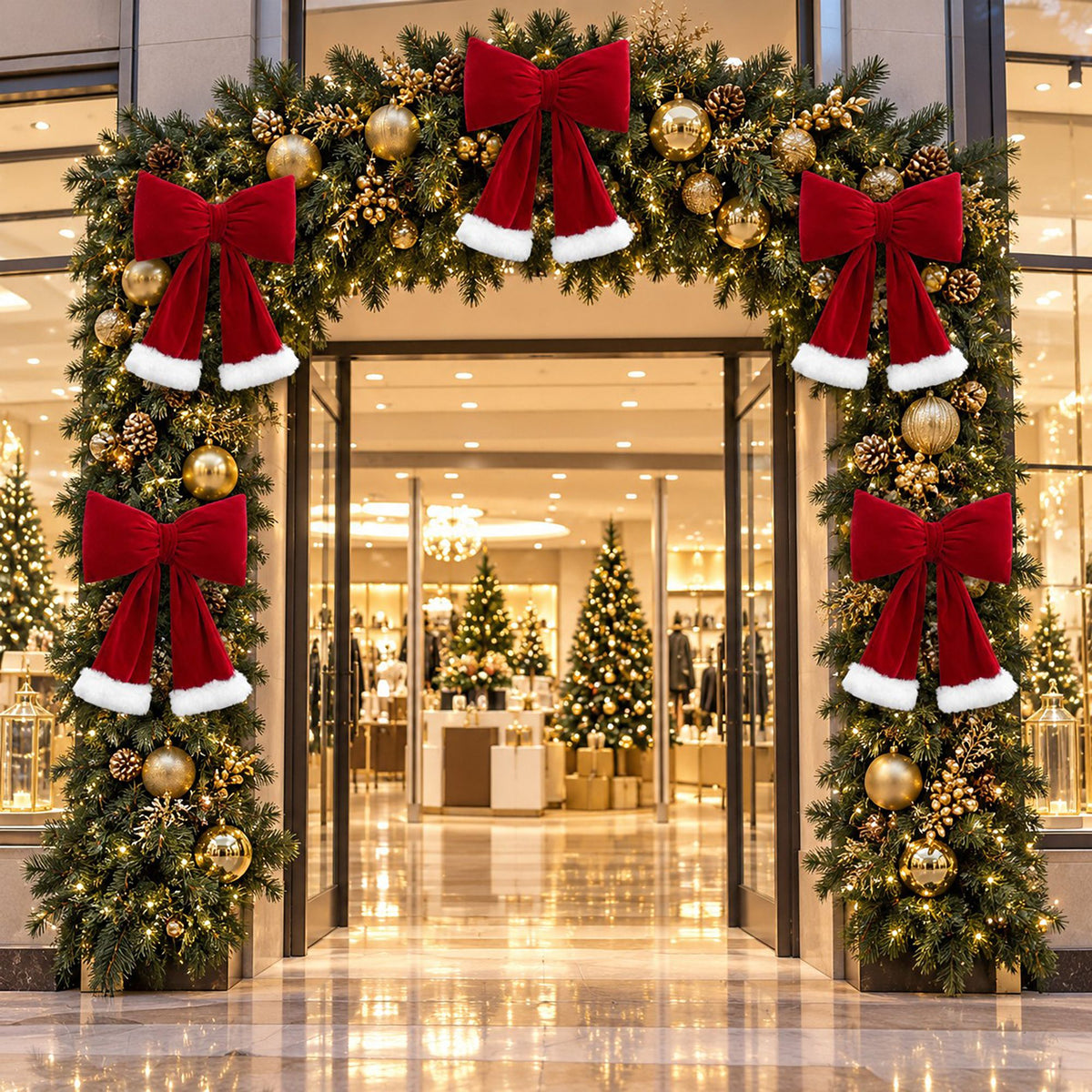 Velvet Bow Decoration for Trees Wreaths and Parties