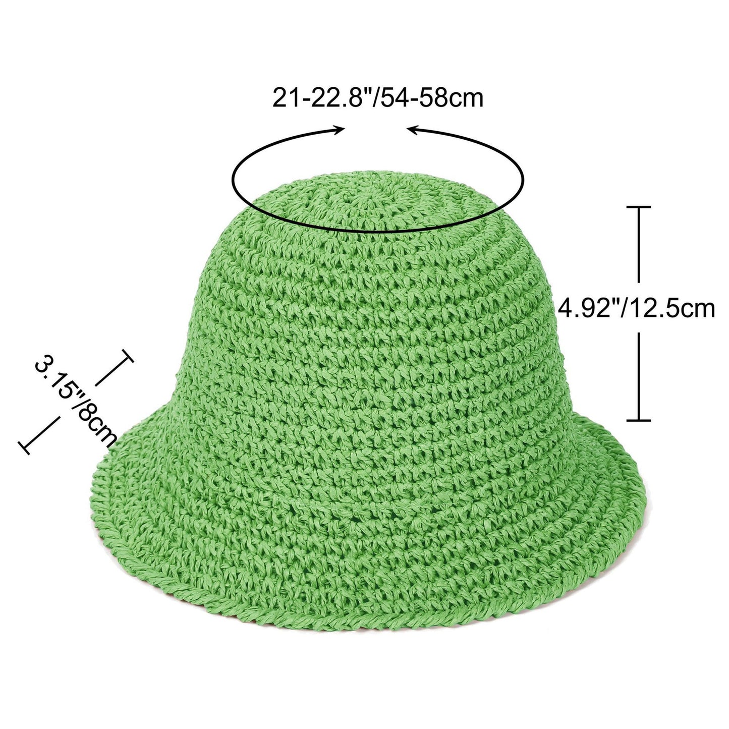 Anna-Kaci Crochet Raffia Bucket Hat Lightweight Foldable Wide Brim Sun Hat for Stylish Summer Protection