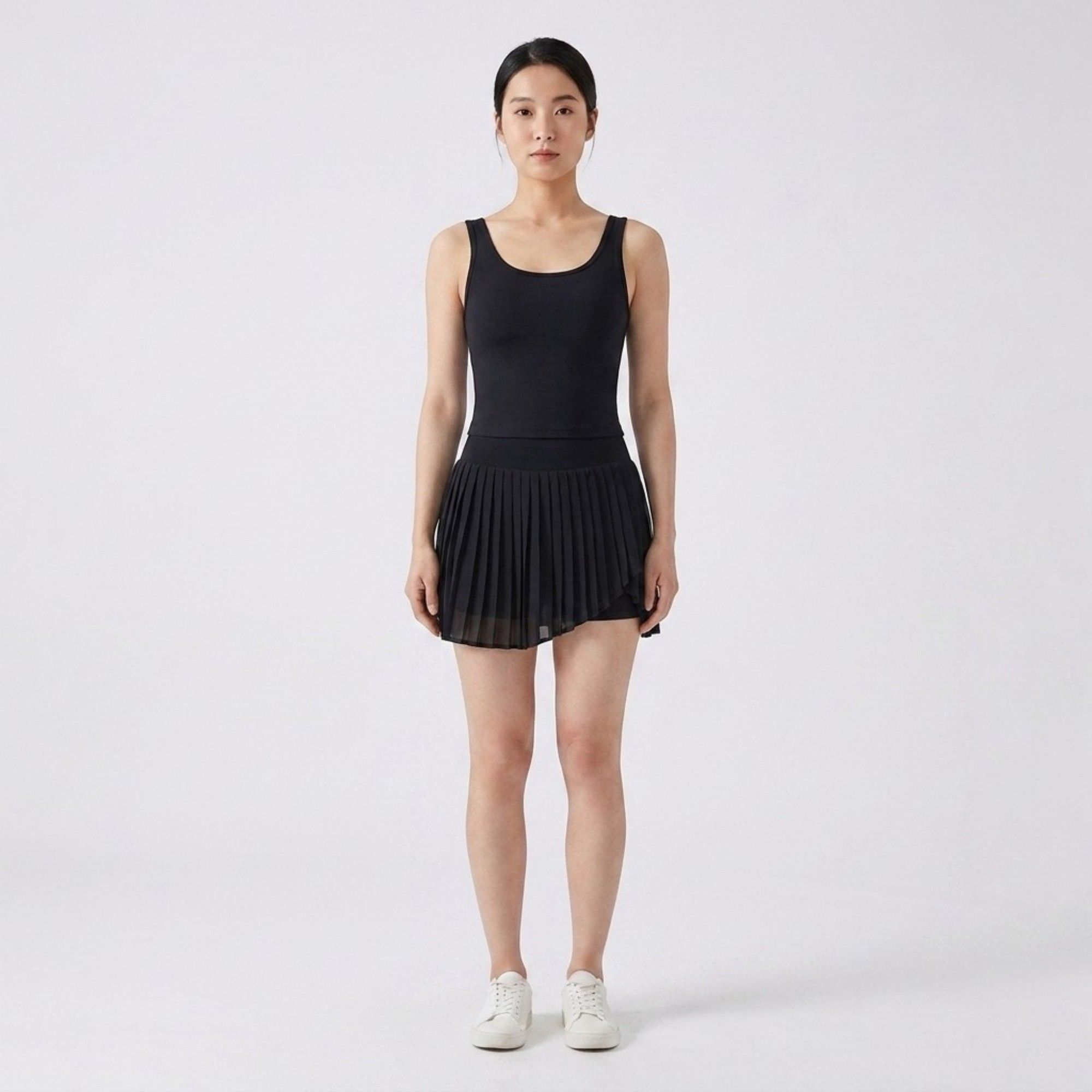 Anna-Kaci Active Womens High Waist Pleated Athletic Skort with Sheer Overlay Wide Waistband and Built In Shorts