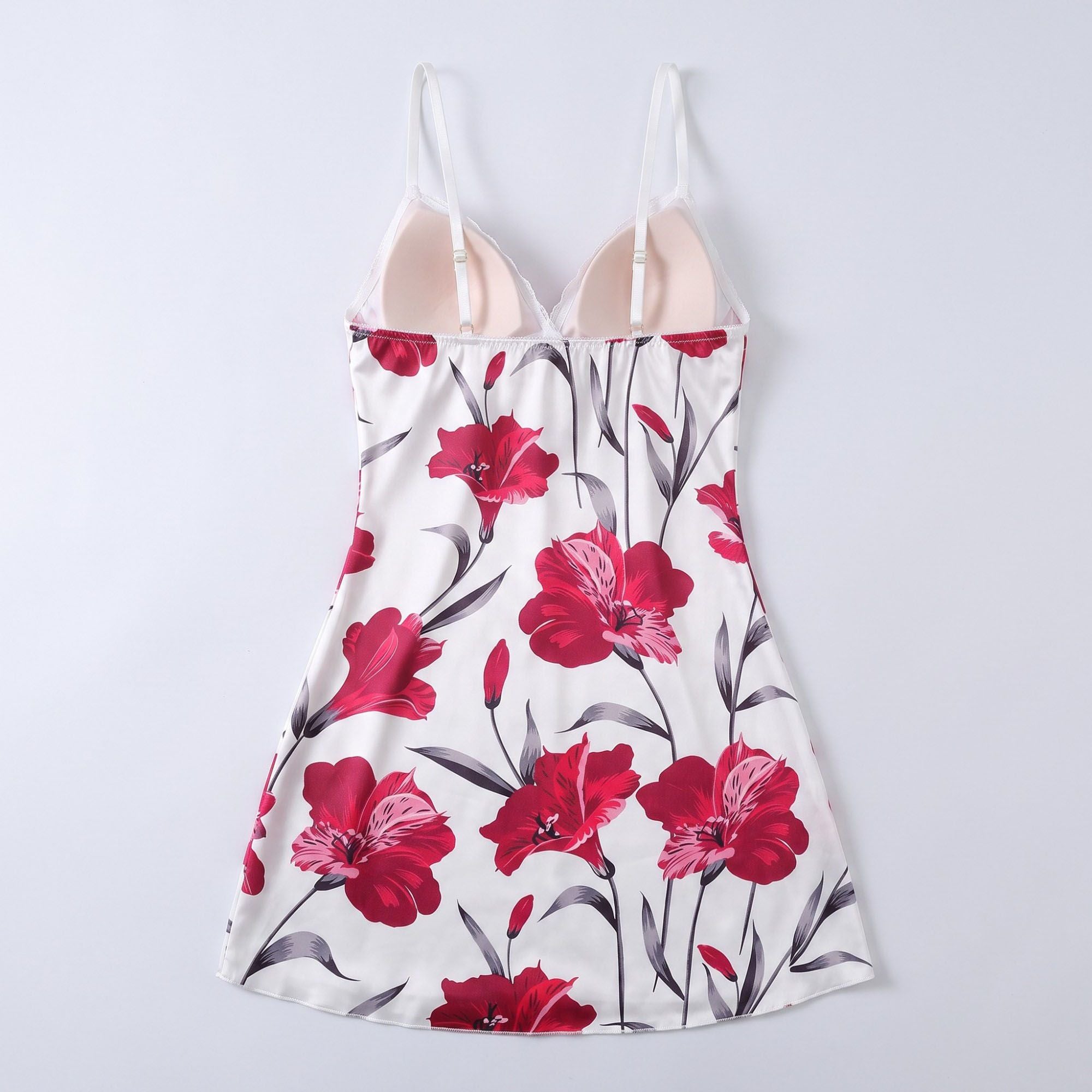 Floral Satin Lace Chemise Nightgown