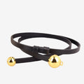 Genuine Leather Skinny Dress Belt with Double Ball Clasp 39.4in